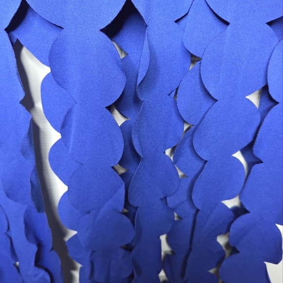 *Womens Hollow Sleeveless Backless Cutout Fringe Bodycon Dress Top Blue Sz Large - Picture 10 of 10